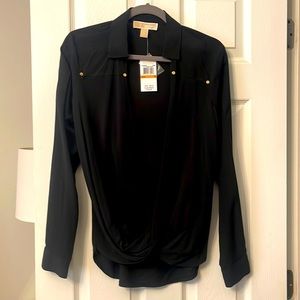 Michael Kors black top with Gold detail